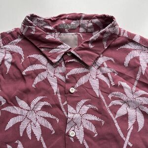 A-Frame Slim Fit Rayon Palm Camp Shirt Mens XL Tall